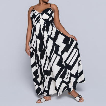 Strappy Printed Dress