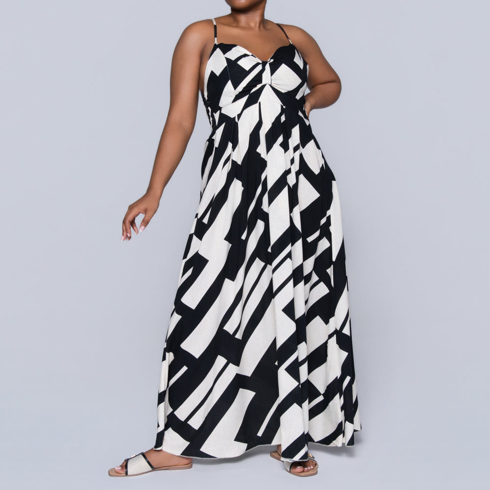 Strappy Printed Dress