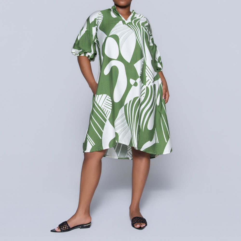 Short Sleeve Printed Tunic