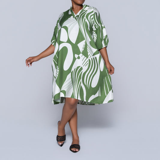 Short Sleeve Printed Tunic