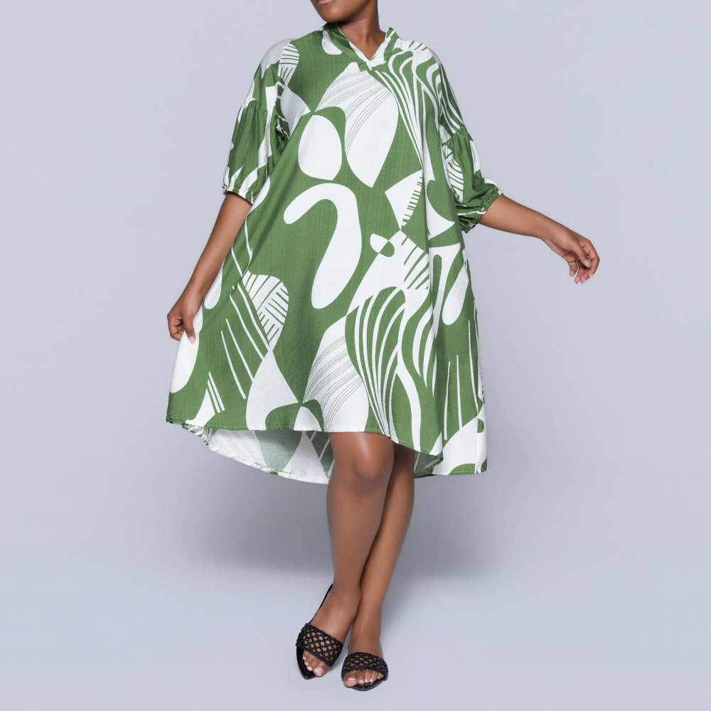 Short Sleeve Printed Tunic