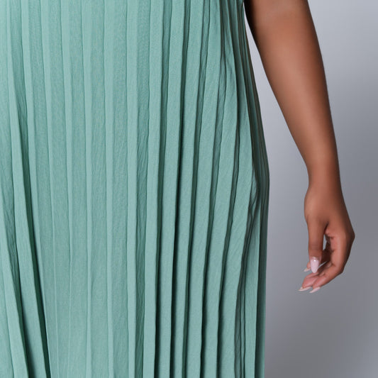 Sage Pleated Dress