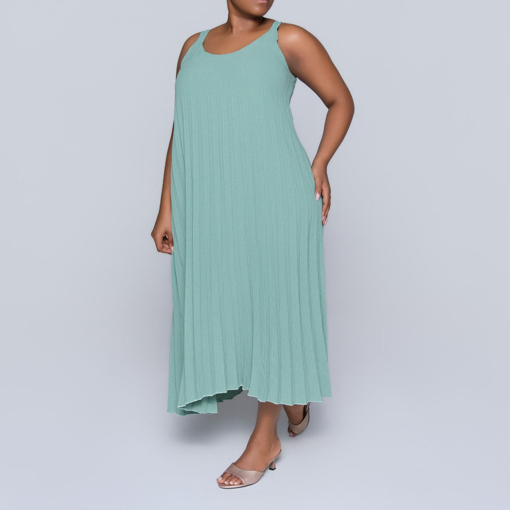 Sage Pleated Dress