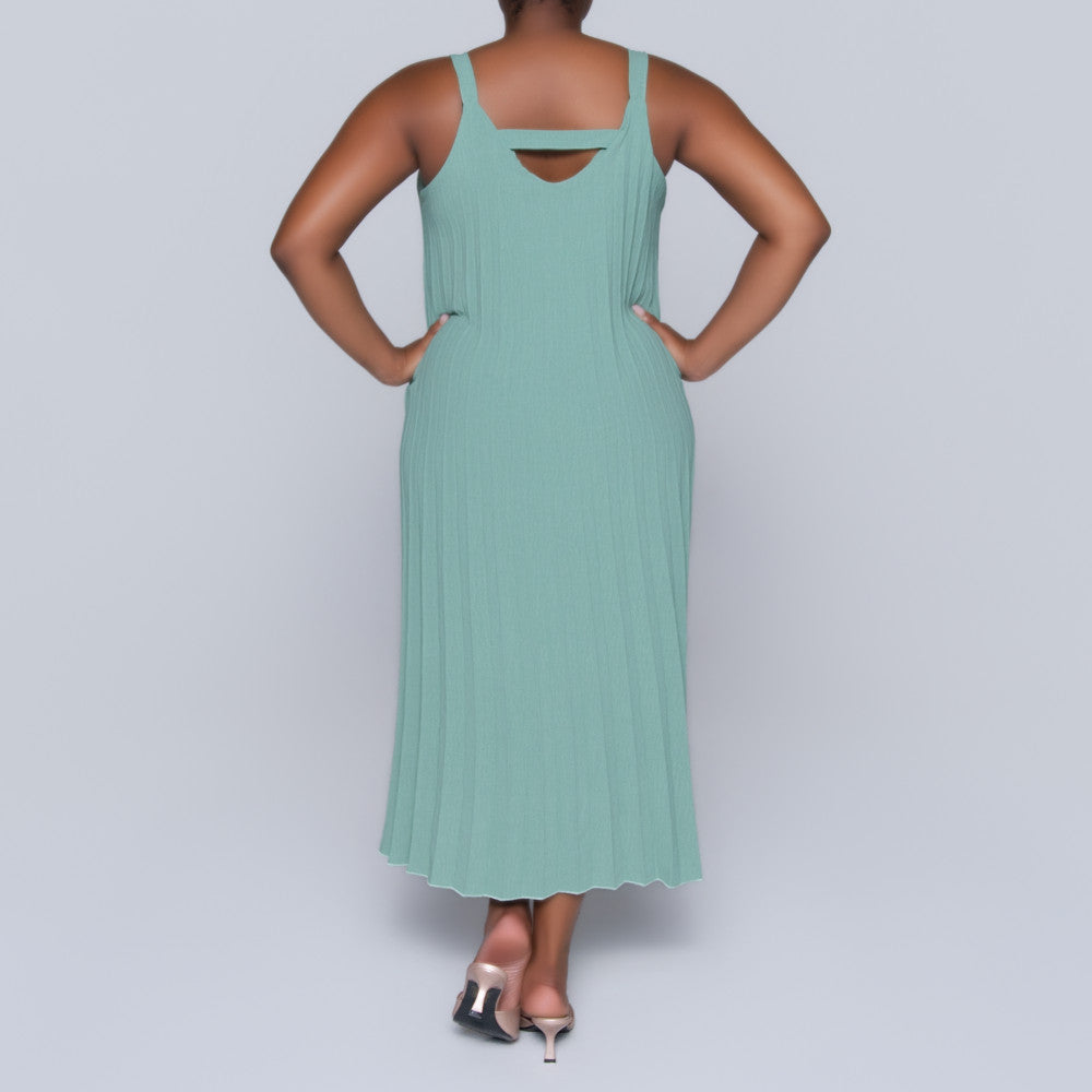 Sage Pleated Dress
