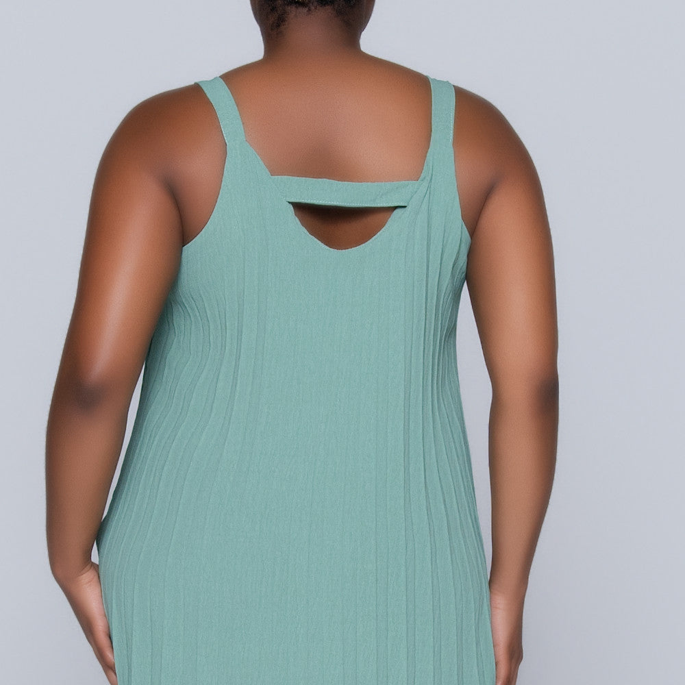 Sage Pleated Dress