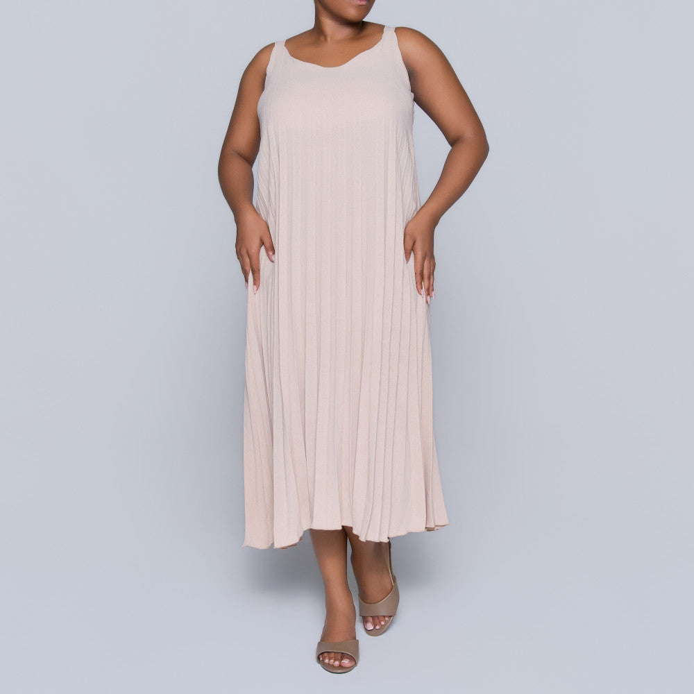Stone Pleated Dress