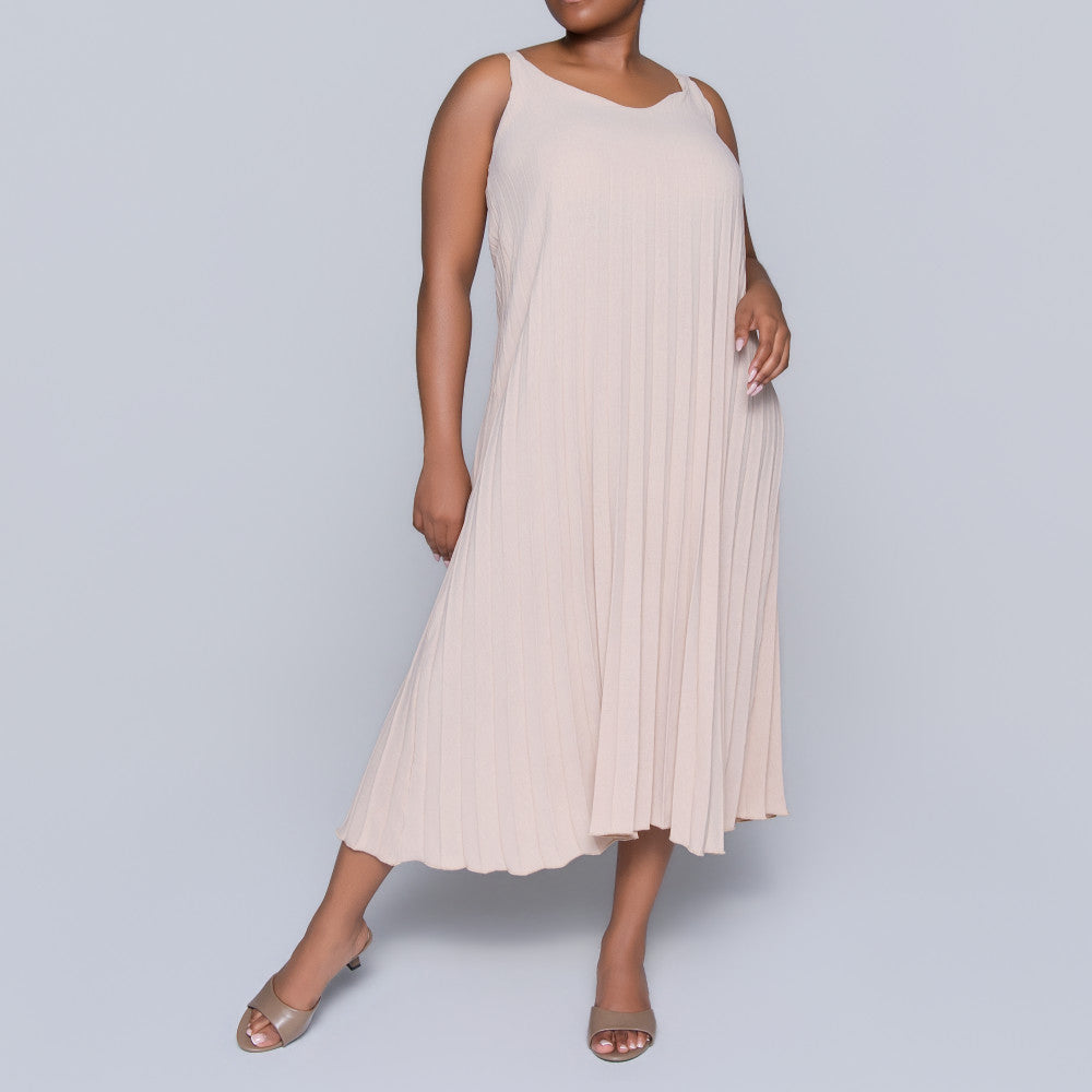 Stone Pleated Dress