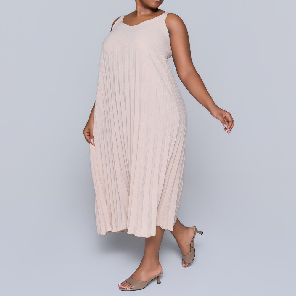 Stone Pleated Dress