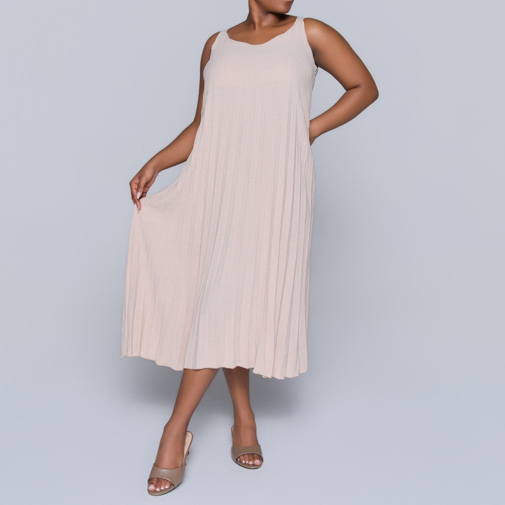 Stone Pleated Dress