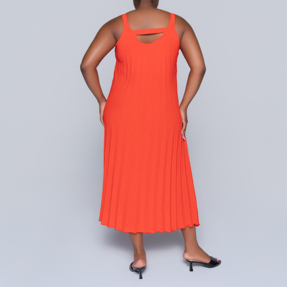 Terracotta Pleated Dress