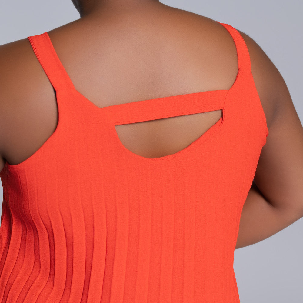 Terracotta Pleated Dress