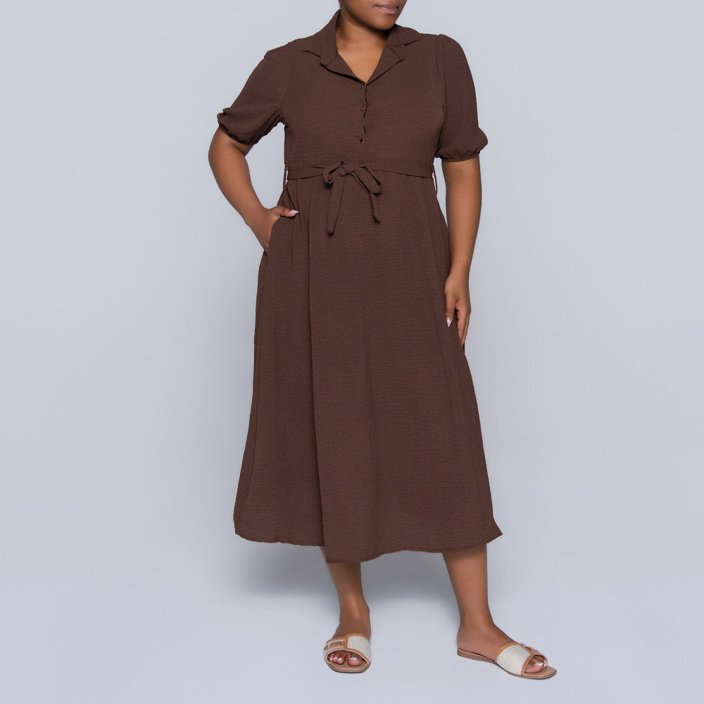 Short Sleeve Chocolate Airflow Dress