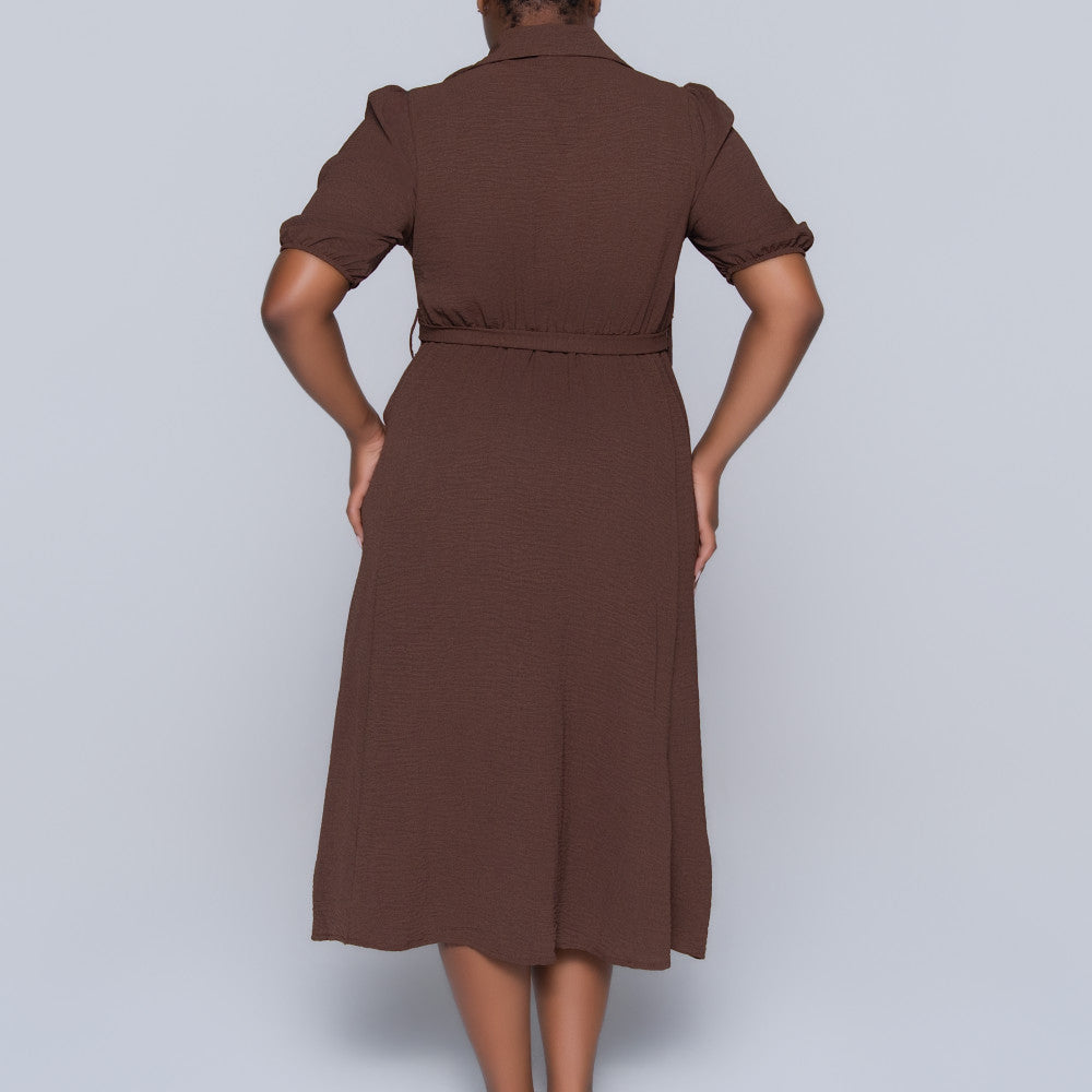 Short Sleeve Chocolate Airflow Dress