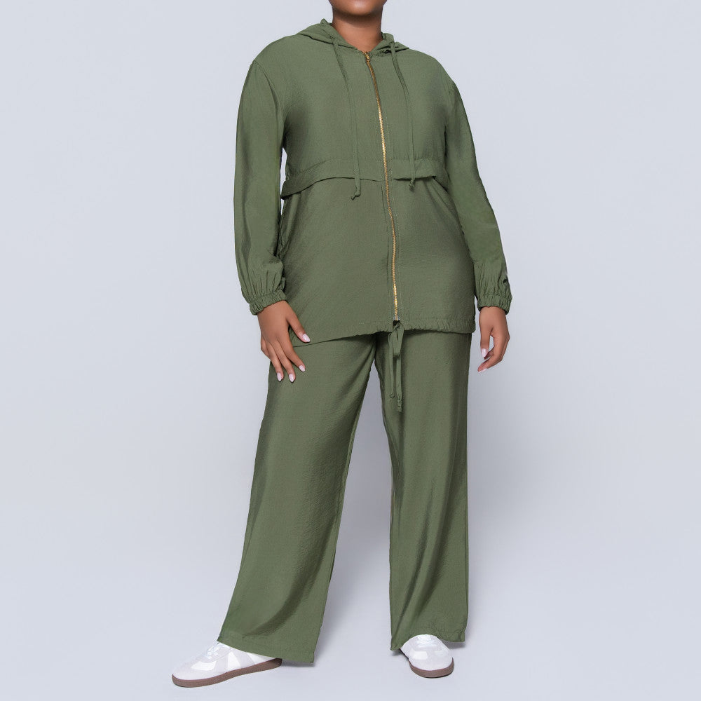 Olive Airflow Hooded Top