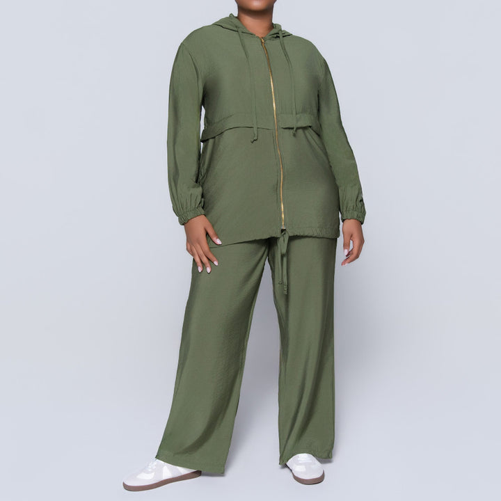 Olive Airflow Hooded Top