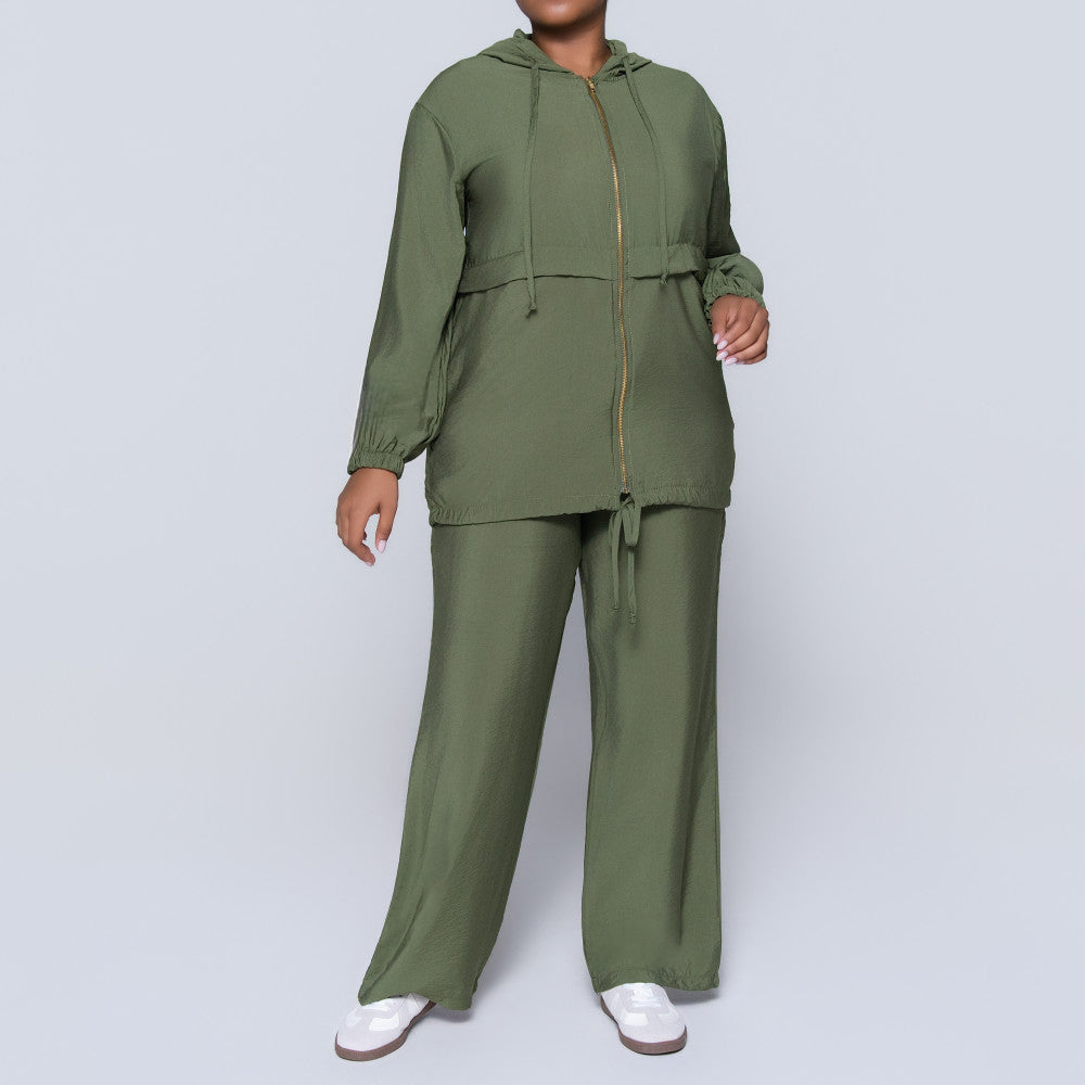 Olive Airflow Hooded Top