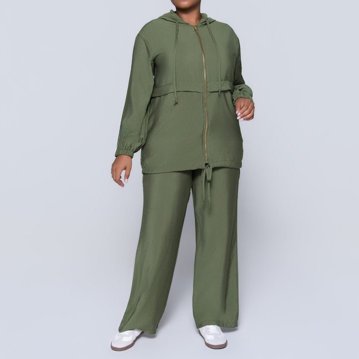 Olive Airflow Hooded Top