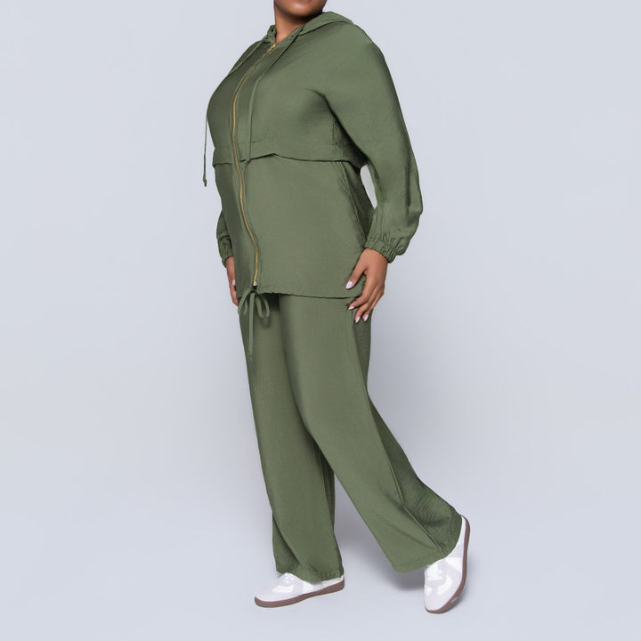 Olive Airflow Hooded Top