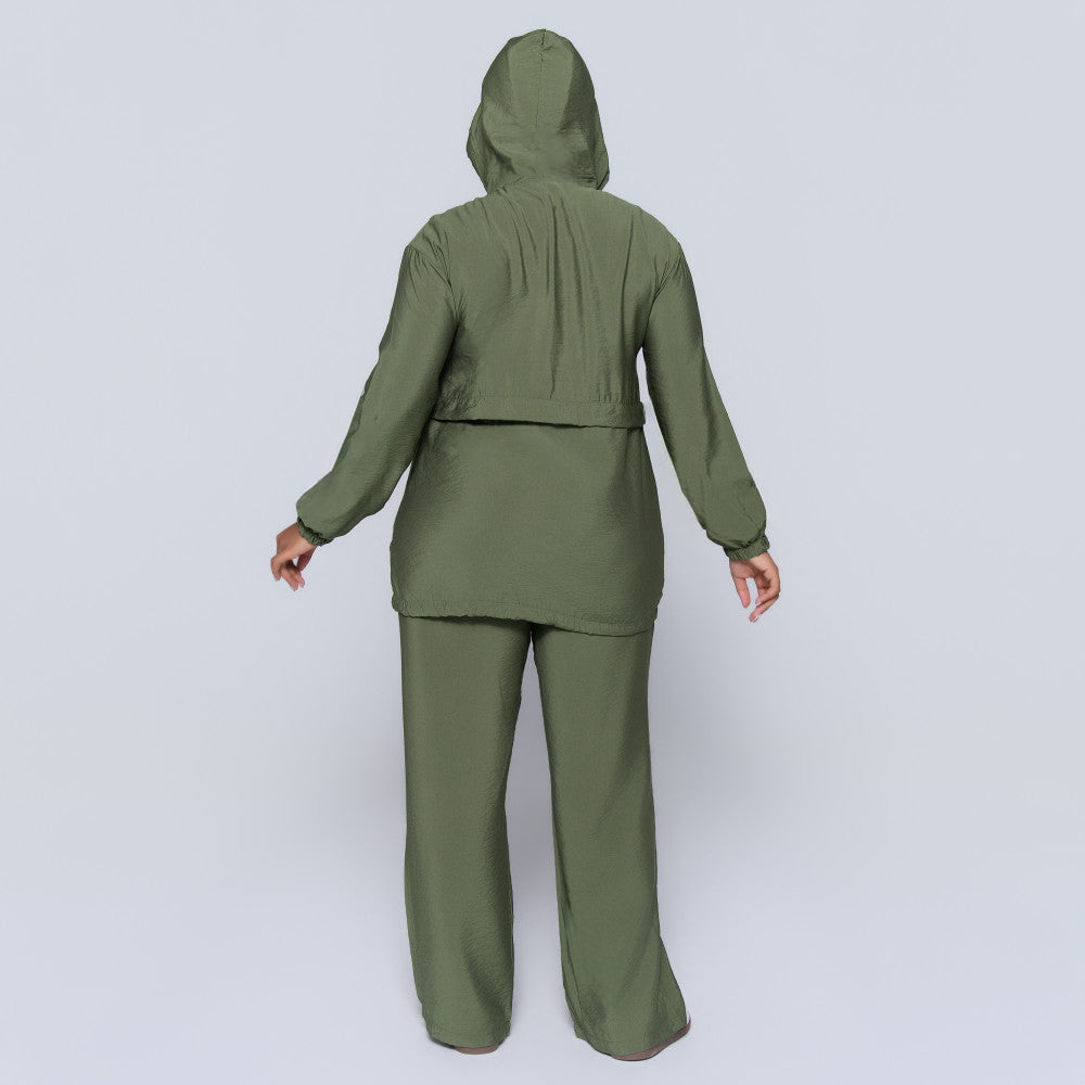 Olive Airflow Hooded Top