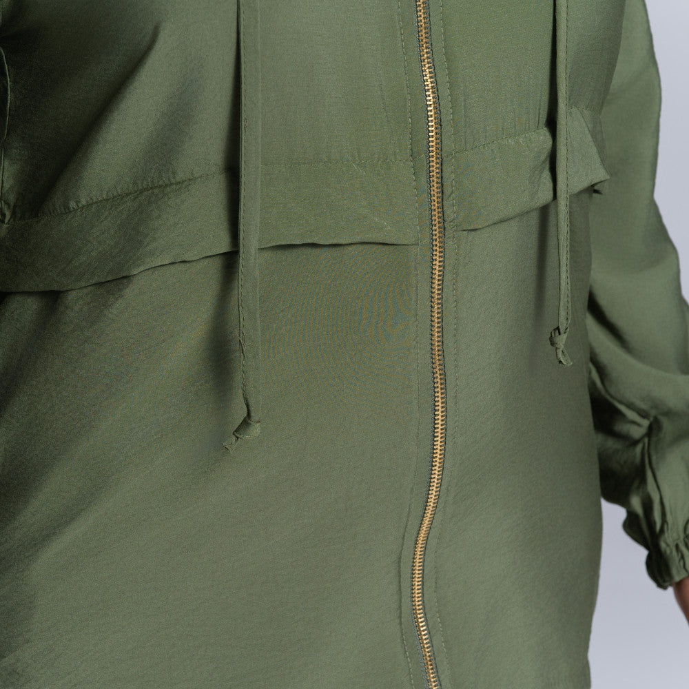 Olive Airflow Hooded Top