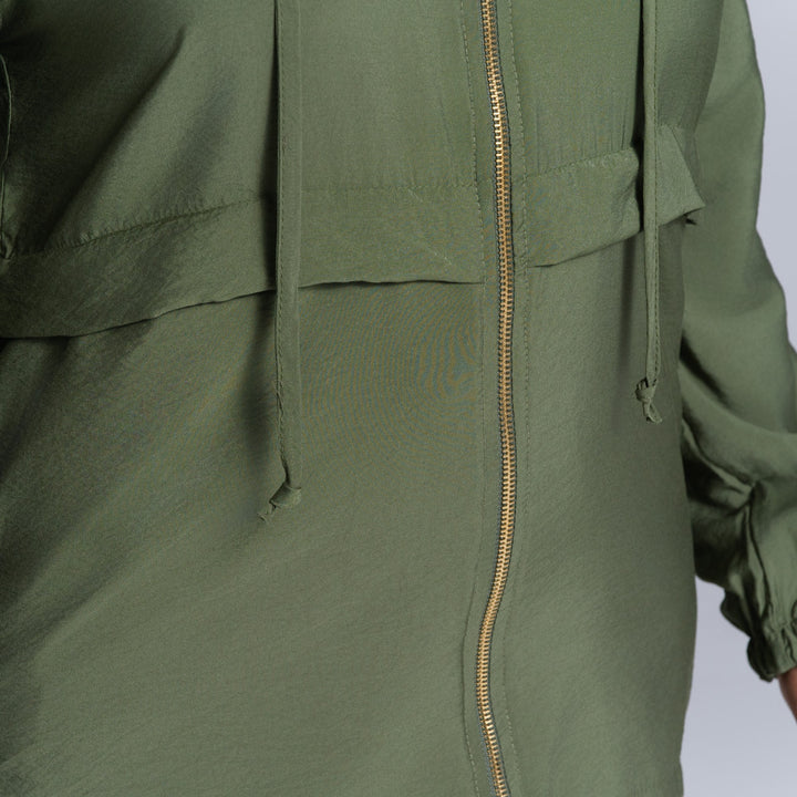 Olive Airflow Hooded Top