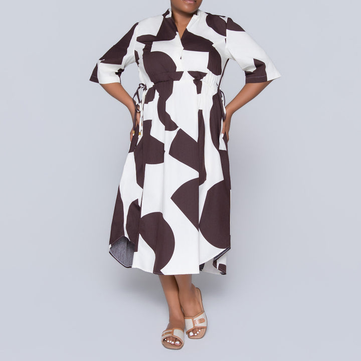 Tie-Belt Printed Poplin Tunic