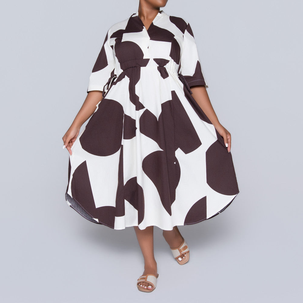 Tie-Belt Printed Poplin Tunic