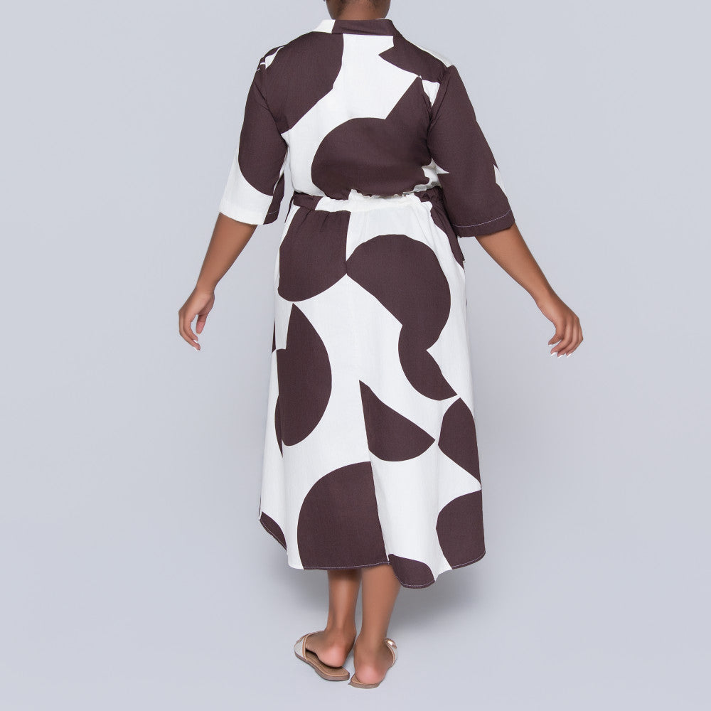 Tie-Belt Printed Poplin Tunic