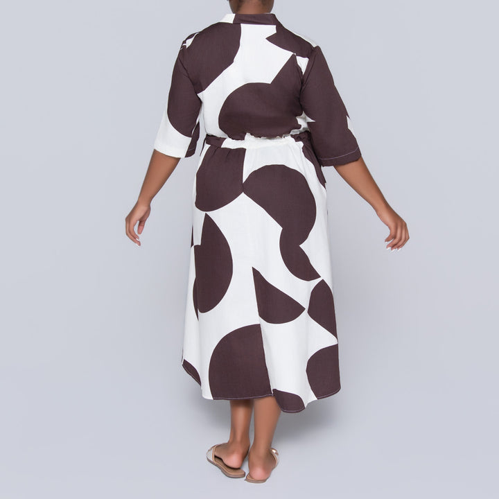 Tie-Belt Printed Poplin Tunic