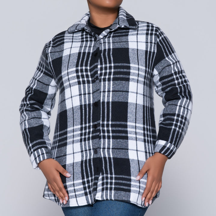 Long Sleeve Check Print Shacket