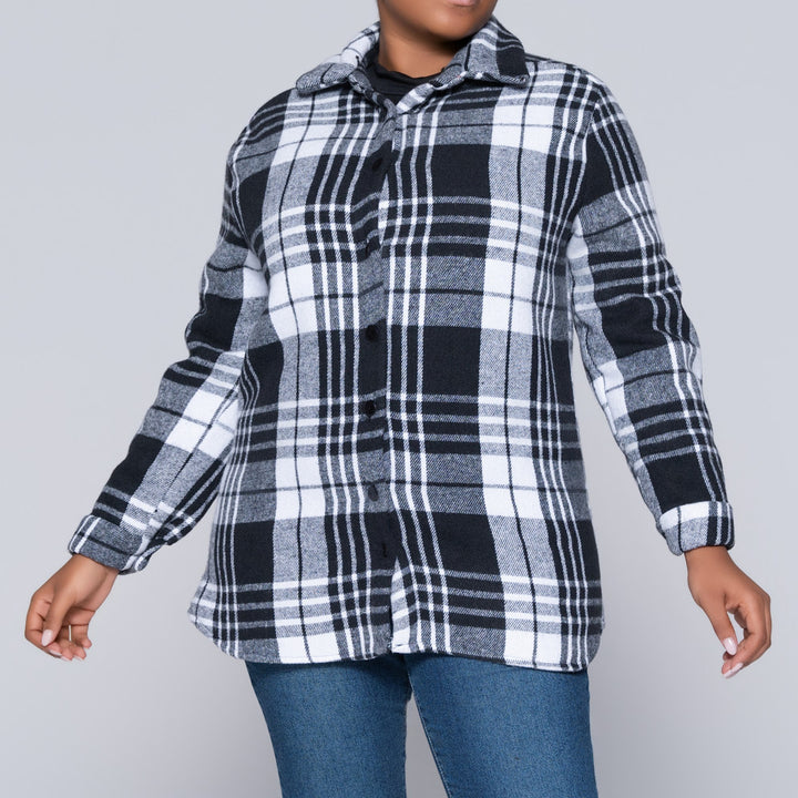 Long Sleeve Check Print Shacket