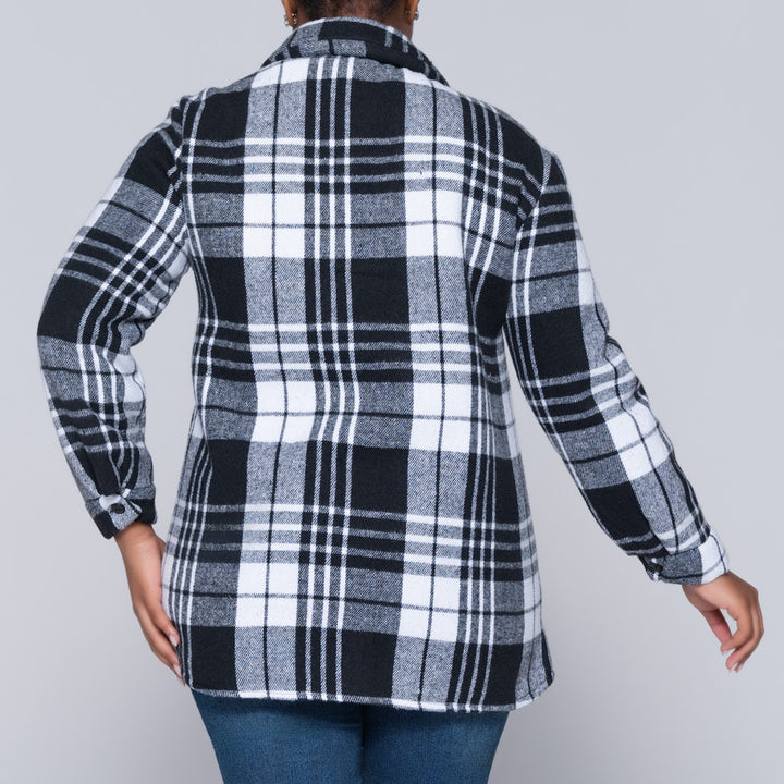 Long Sleeve Check Print Shacket
