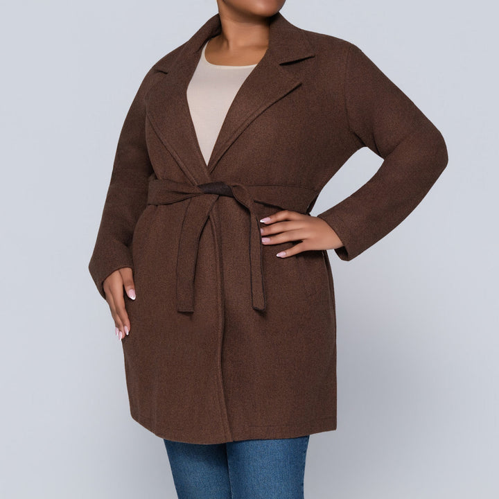 Long Sleeve Choc  Melton Jacket