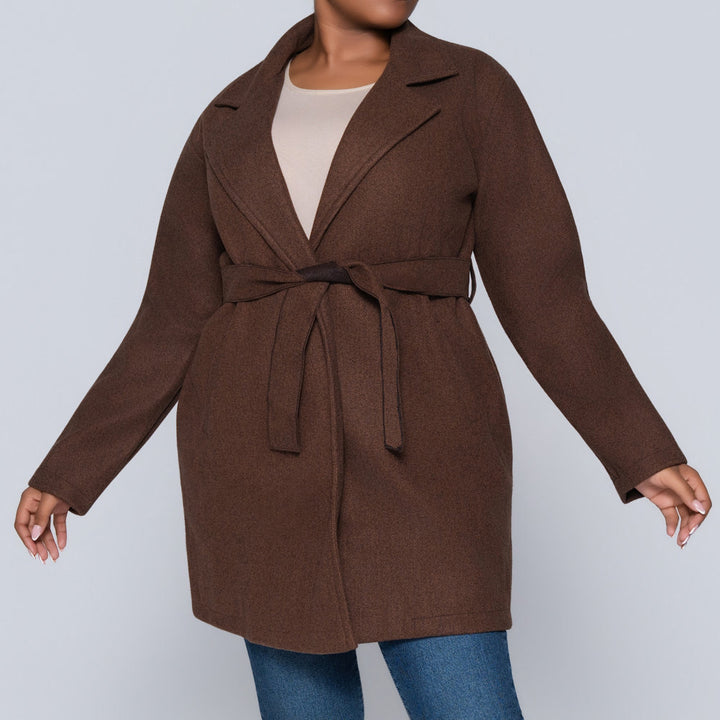 Long Sleeve Choc  Melton Jacket