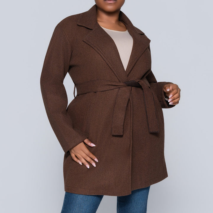 Long Sleeve Choc  Melton Jacket