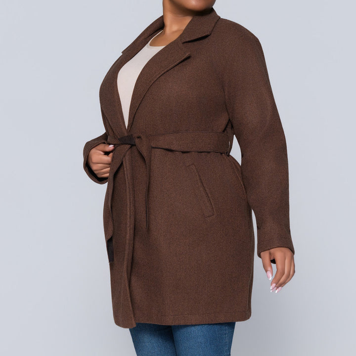 Long Sleeve Choc  Melton Jacket