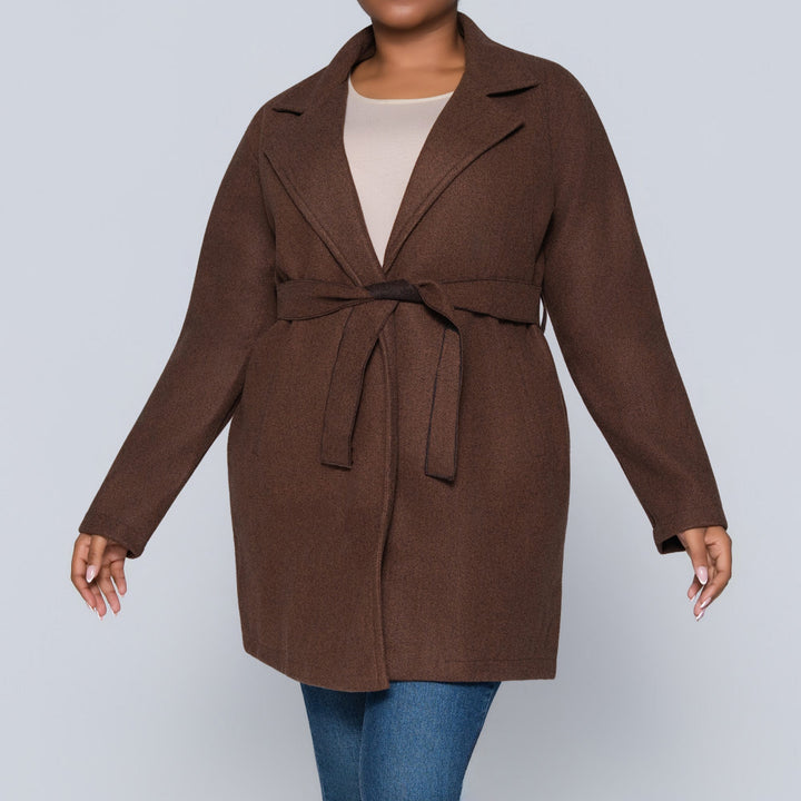 Long Sleeve Choc  Melton Jacket