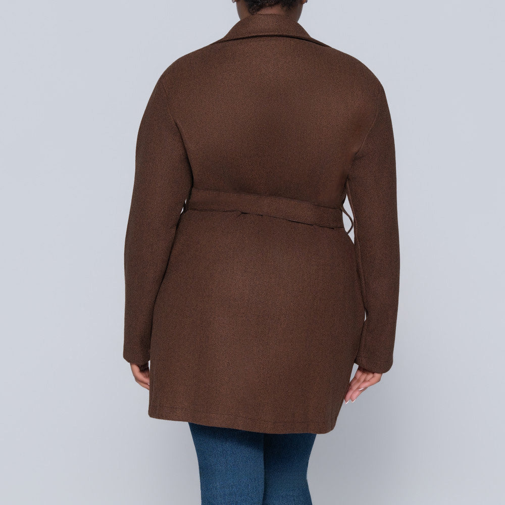 Long Sleeve Choc  Melton Jacket