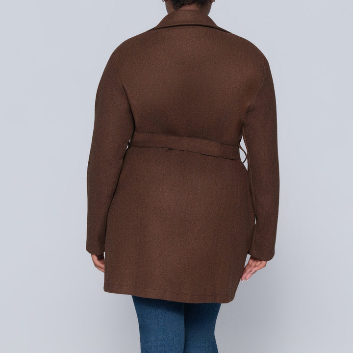 Long Sleeve Choc  Melton Jacket