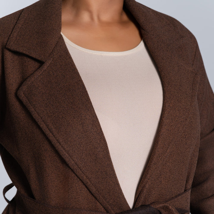 Long Sleeve Choc  Melton Jacket