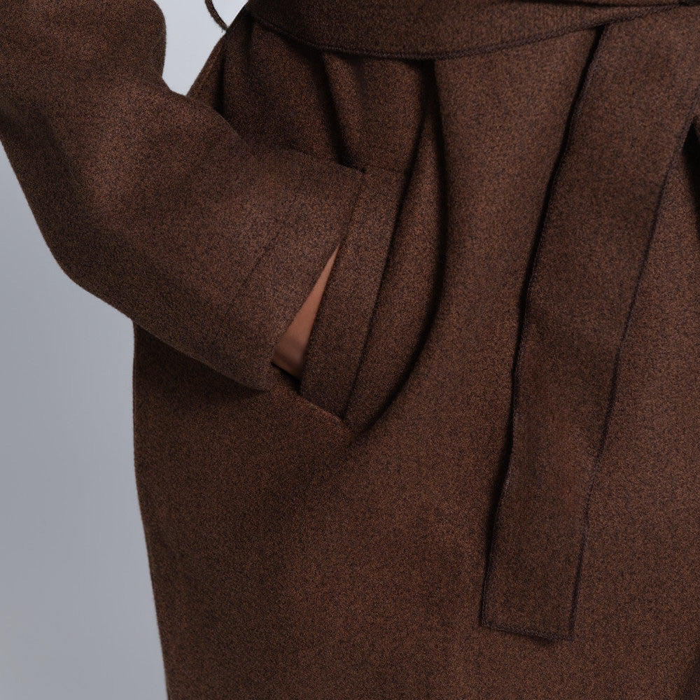 Long Sleeve Choc  Melton Jacket