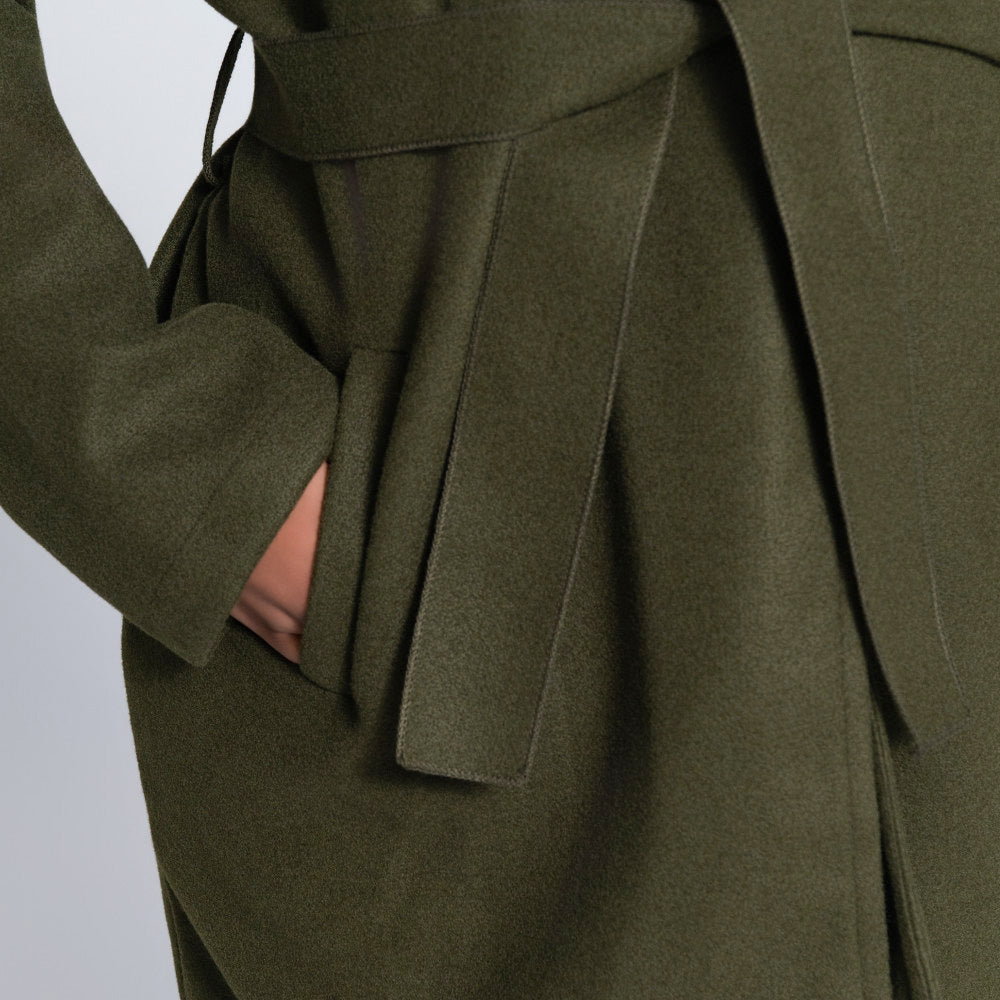 Long Sleeve Olive Melton Jacket