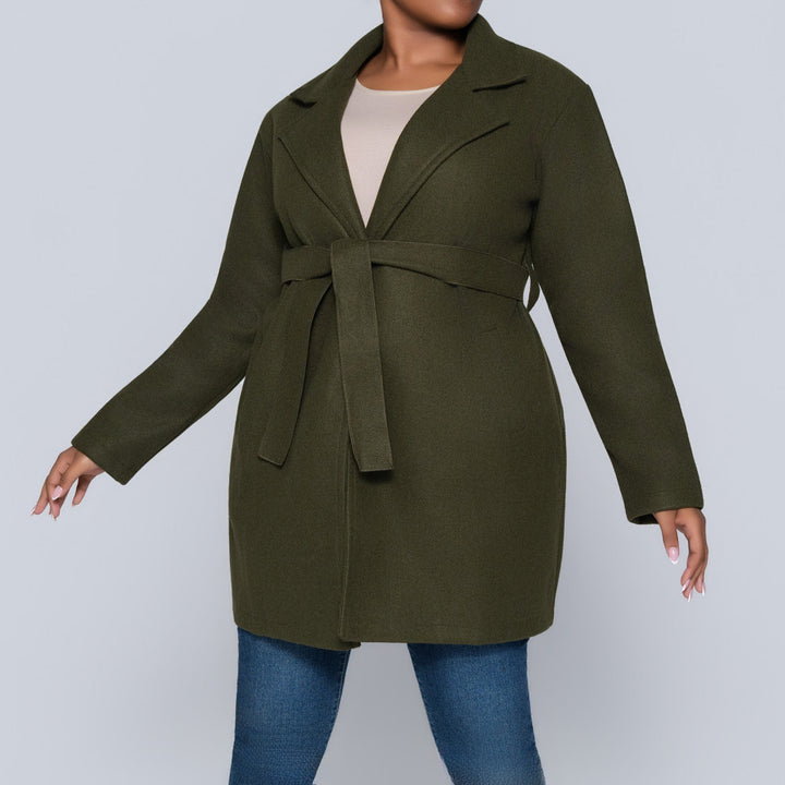 Long Sleeve Olive Melton Jacket