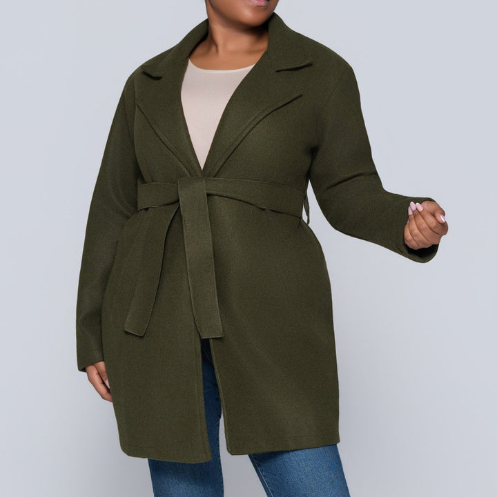 Long Sleeve Olive Melton Jacket