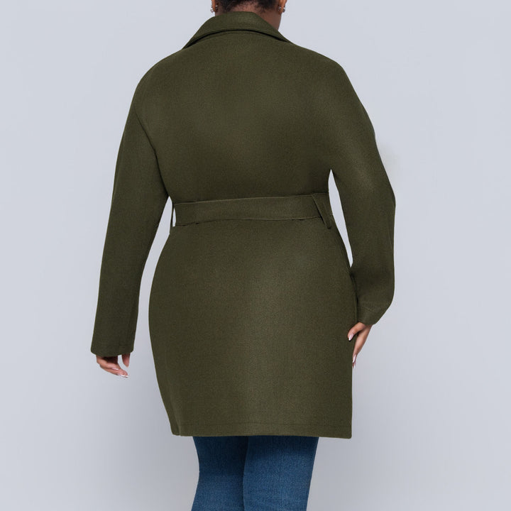 Long Sleeve Olive Melton Jacket