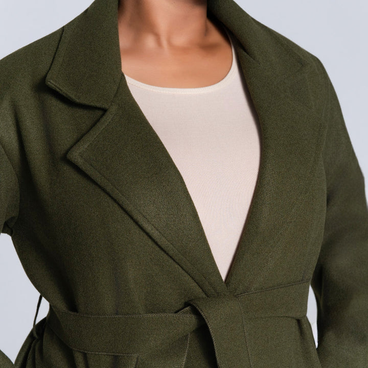 Long Sleeve Olive Melton Jacket