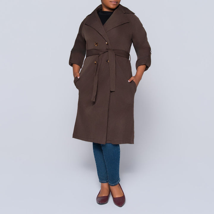 Chocolate Long Sleeve Melton Jacket