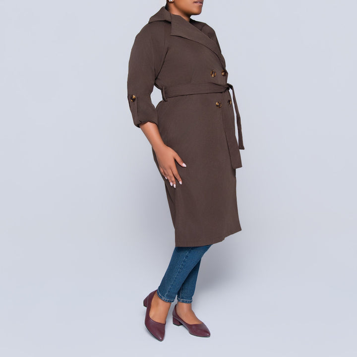 Chocolate Long Sleeve Melton Jacket