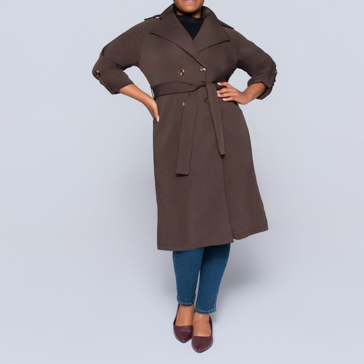 Chocolate Long Sleeve Melton Jacket