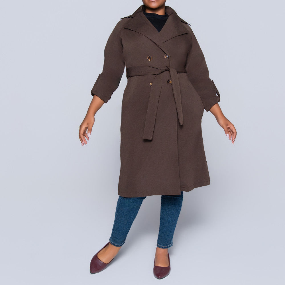 Chocolate Long Sleeve Melton Jacket
